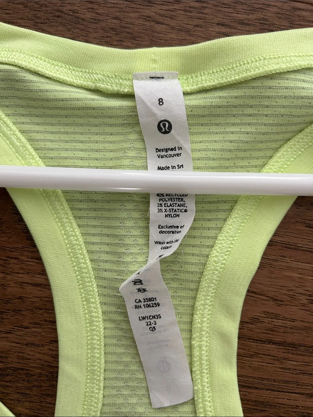 lululemon athletica Neon Yellow Racerback Tank